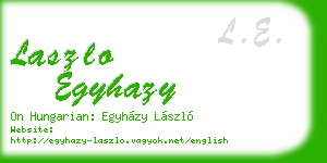 laszlo egyhazy business card